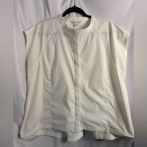 Athleta White Poplin Blouse Plus Size